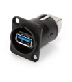 Neutrik - omkeerbare usb 3.0-adapter (type usb a en usb b) - vernikkelde behuizing type d