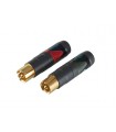 Neutrik - cinch (paar), verguld, massieve pin, voor kabels van 3 - 7.3mm