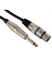 HQ-Power Xlr-kabel - xlr vrouwelijk naar jack 6.35 mm - mono - 10 m