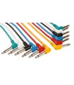 HQ-Power Set patchkabels - jack 6.35 mm mannelijk 90° naar jack 6.35 mm mannelijk 90° - mono - 1 m - 6 st.