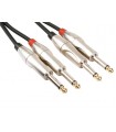 HQ-Power Jack kabel - 2 x jack 6.35 mm naar 2 x jack 6.35 mm - mono - 5 m