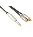 HQ-Power Rca-jack kabel - 2 x rca mannelijk naar jack 6.35 mm - stereo - 6 m