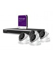 EtiamPro 4 MP IP-VIDEOBEWAKINGSSET - 8-KANAALS NVR-RECORDER - 4 x WITTE IP DOME-CAMERA - 3 TB HD - KABELS