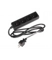 HQ-Power 4-voudige stekkerdoos met krimpkous - 3g1.5 - 1.5 m - penaarde