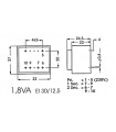 Alphabet Components Ingegoten transformator 1.8va 2 x 6v / 2 x 0.150a
